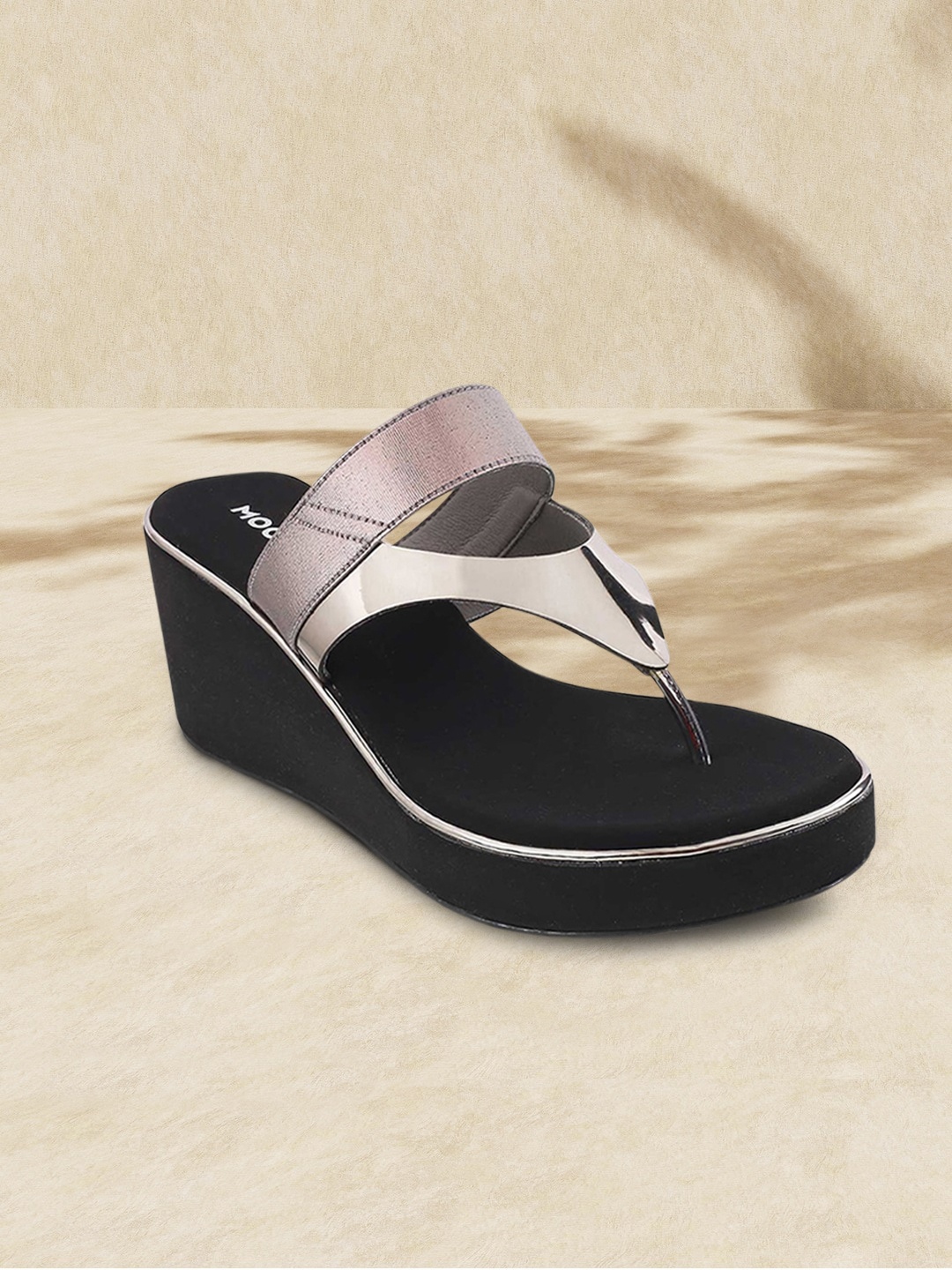 

Mochi Grey Wedge Sandals