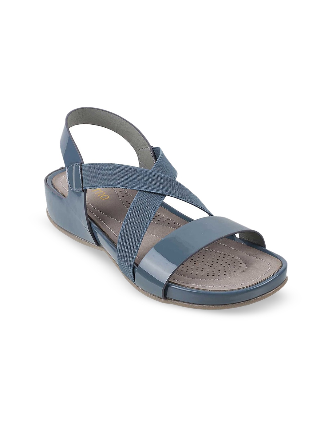 

Metro Blue Comfort Sandals with Laser Cuts