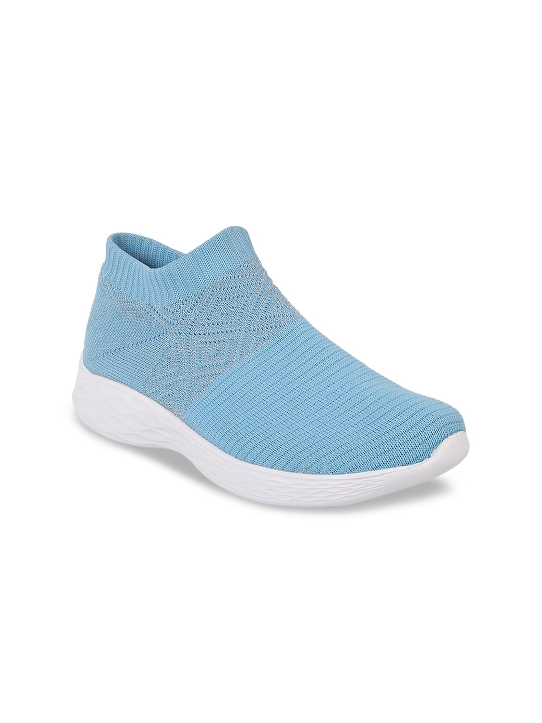 

Metro Women Blue Woven Design Slip-On Sneakers