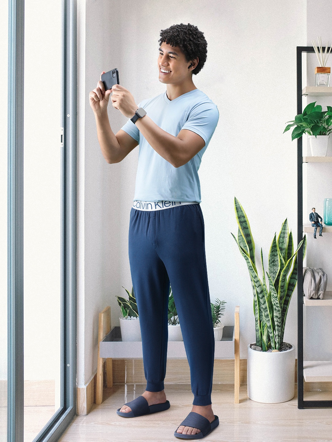 

Calvin Klein Underwear Men Blue Solid Lounge Pants