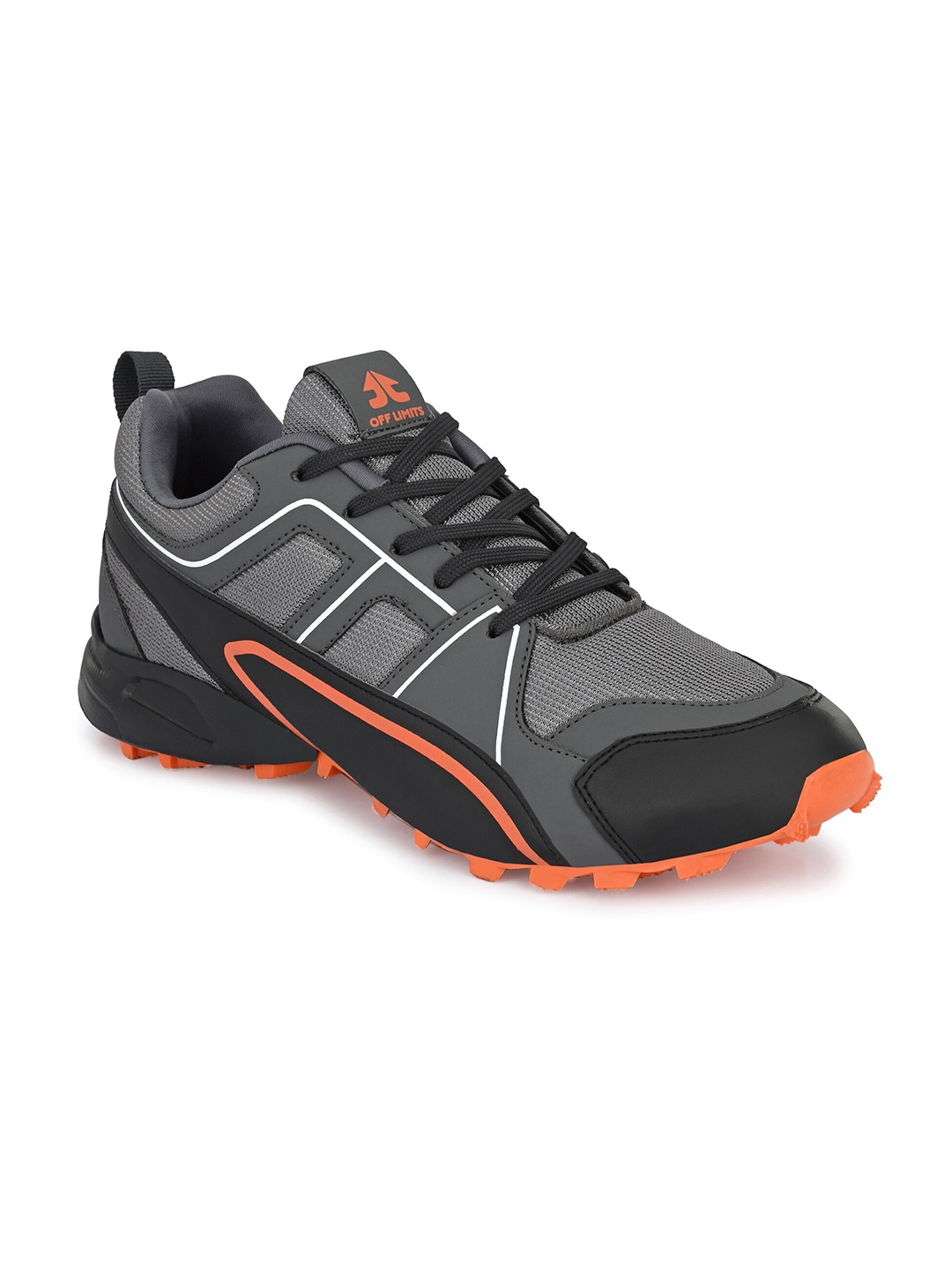 

OFF LIMITS Men Grey & Black Mesh Running Non-Marking Shoes