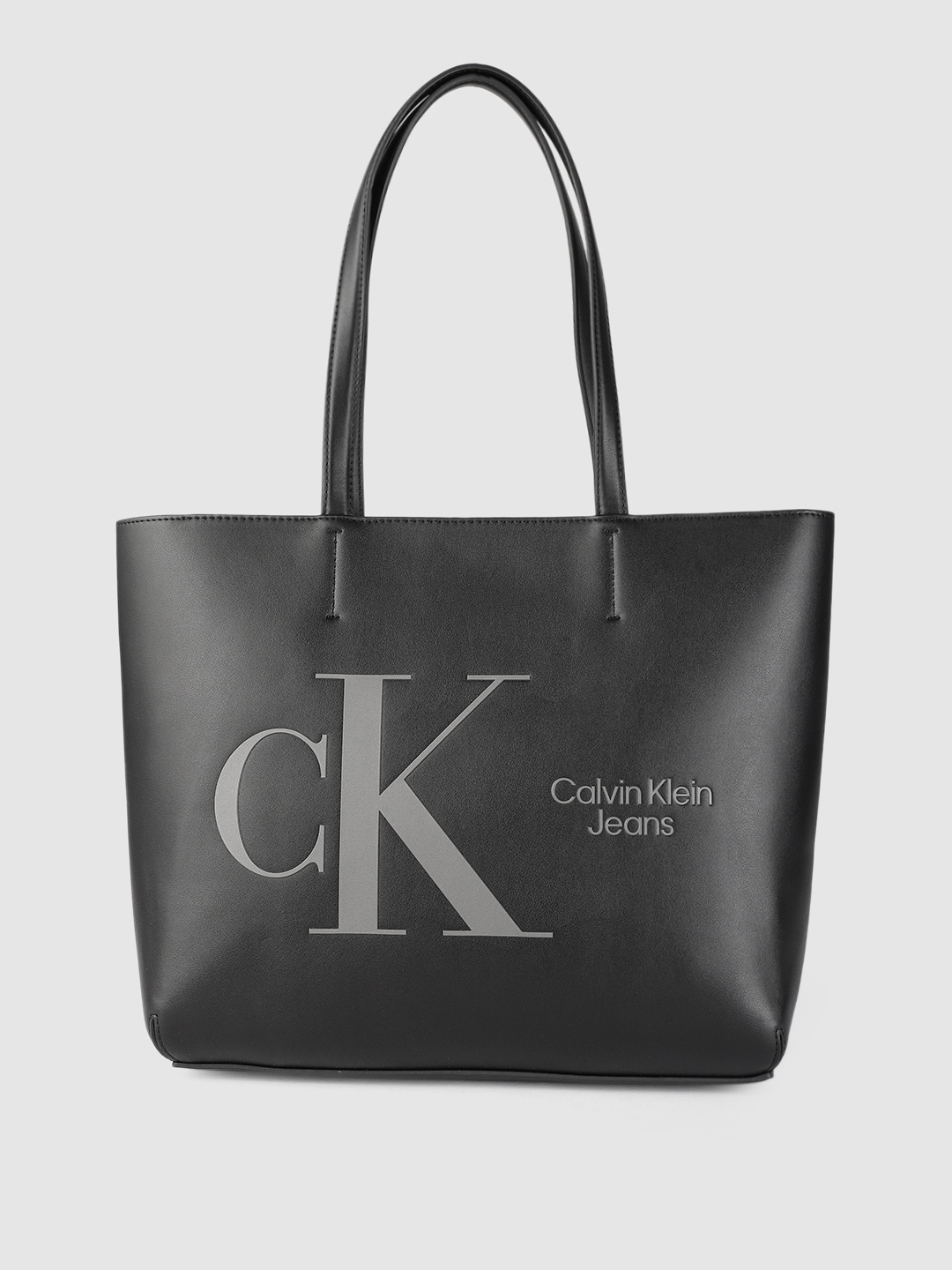 

Calvin Klein Black Printed PU Structured Shoulder Bag