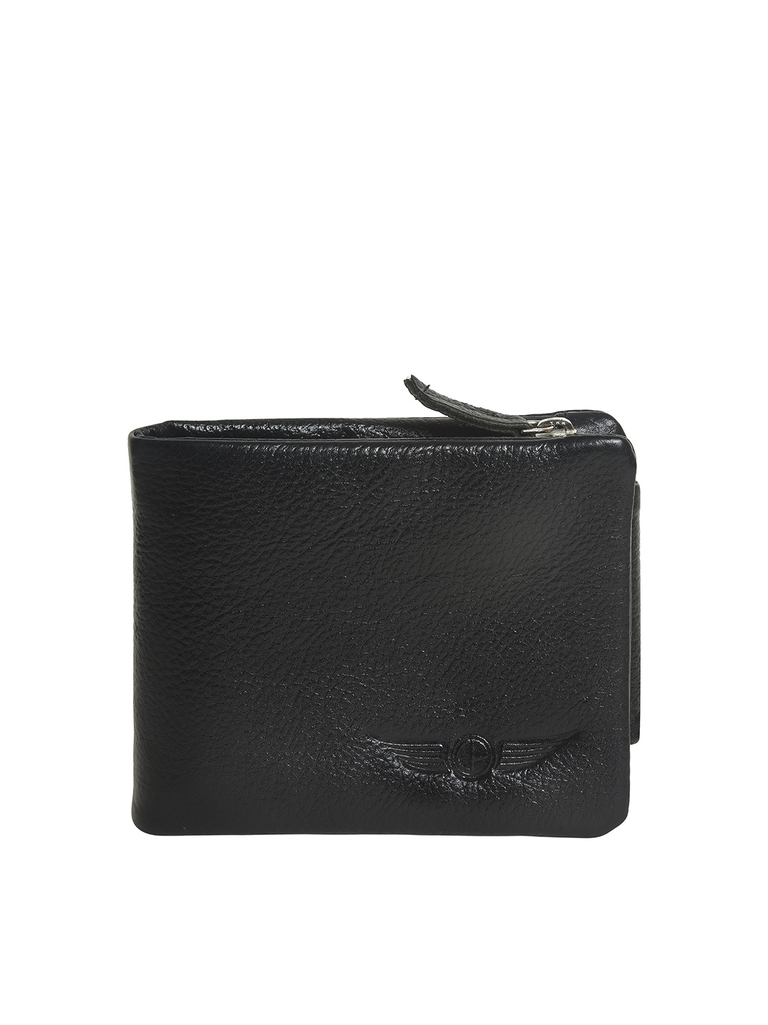 

CHRISTOPOLO Men Black Solid Leather Two Fold Wallet