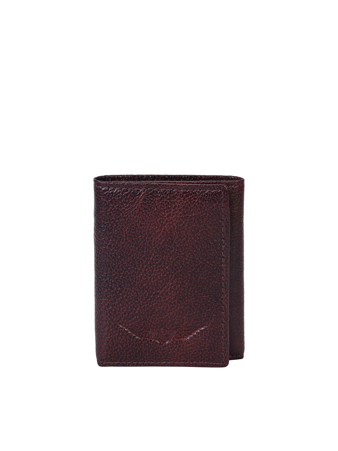 

CHRISTOPOLO Men Brown Genuine Leather Three Fold Wallet