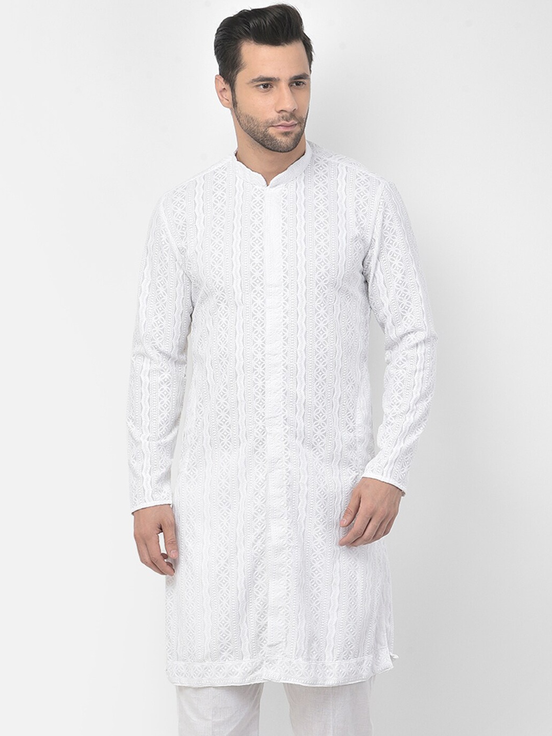 

LAMAAYA Men White Pure Cotton Kurta with Pyjamas