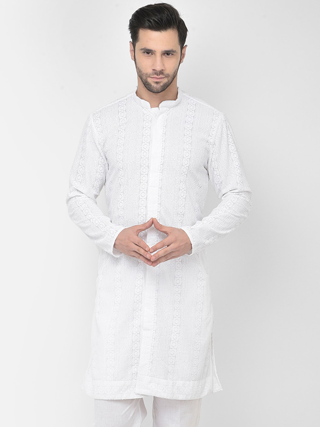 

LAMAAYA Men White Pure Cotton Kurta with Pyjamas