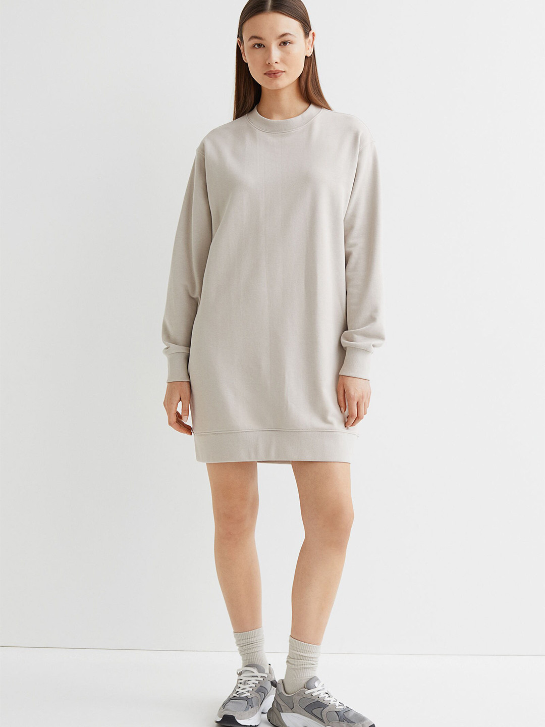 

H&M Beige Sweatshirt Dress