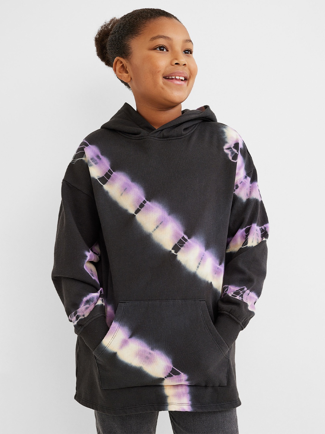 

H&M Girls Grey & Purple Oversized Hoodie