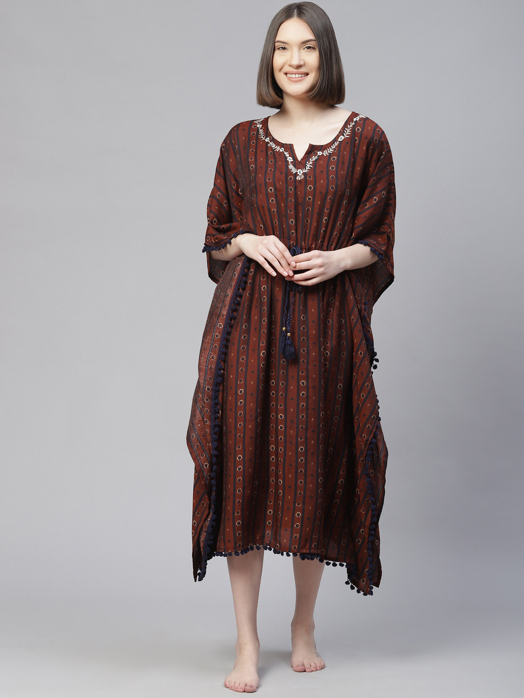 

Readiprint Fashions Brown Printed Nightdress