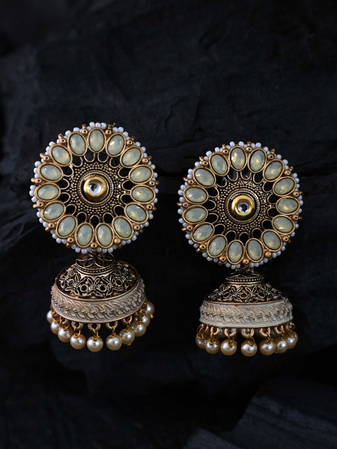 

justpeachy Gold-Toned Classic Jhumkas Earrings