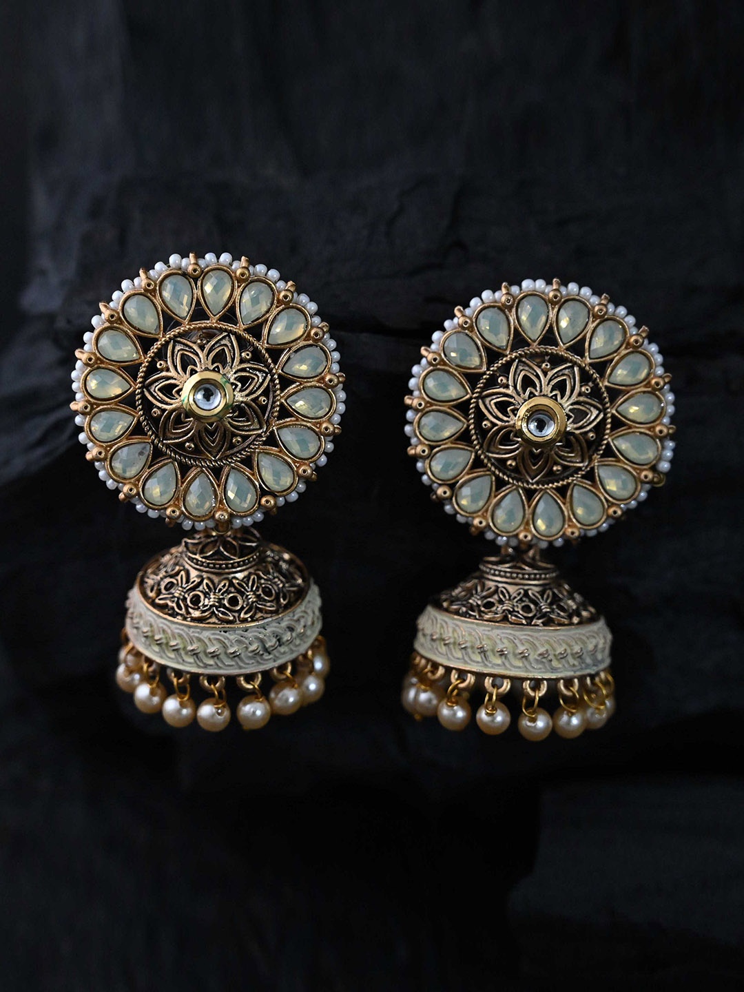 

justpeachy Gold-Toned Classic Jhumkas Earrings