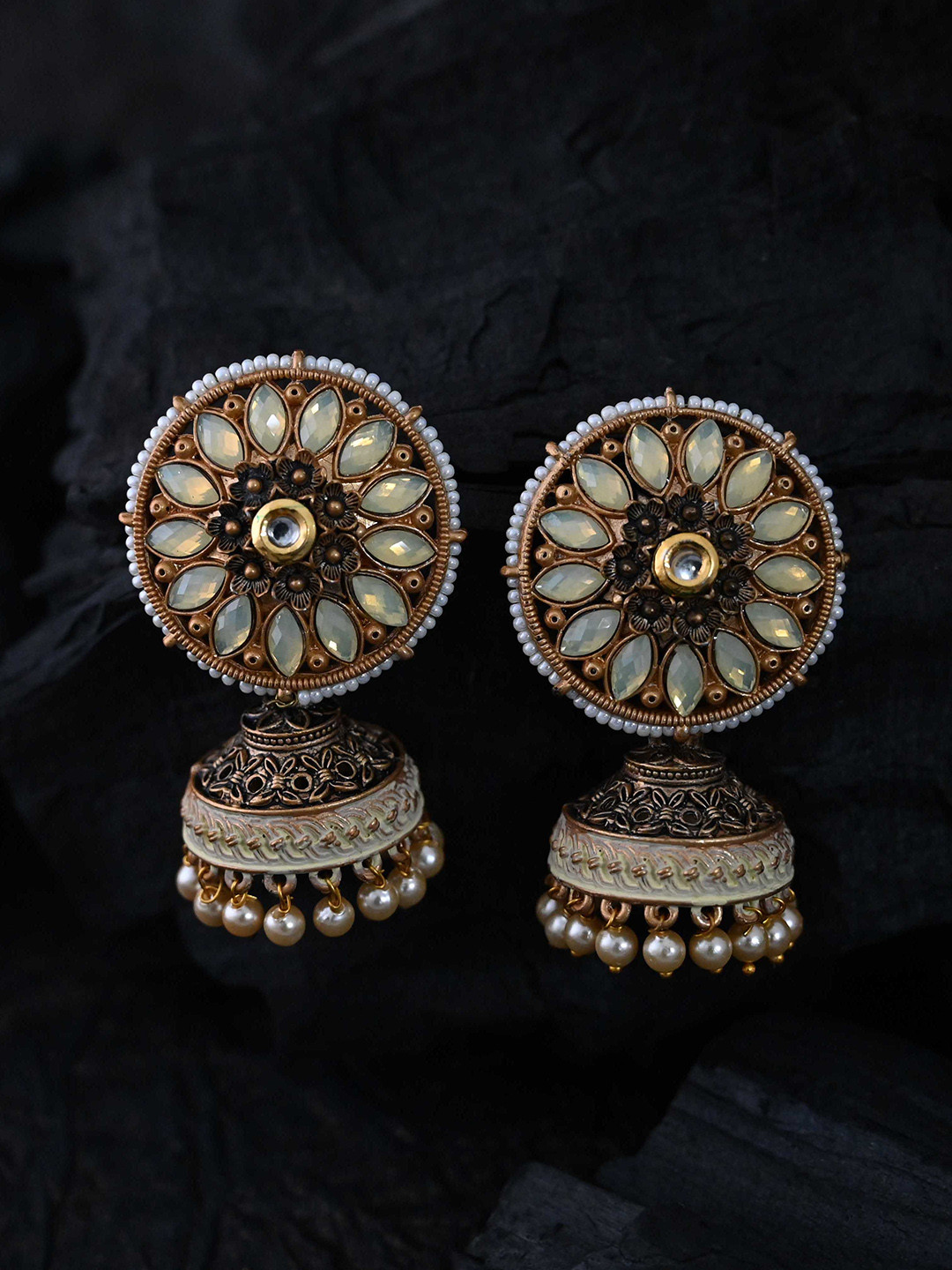 

justpeachy Gold-Toned Classic Jhumkas Earrings