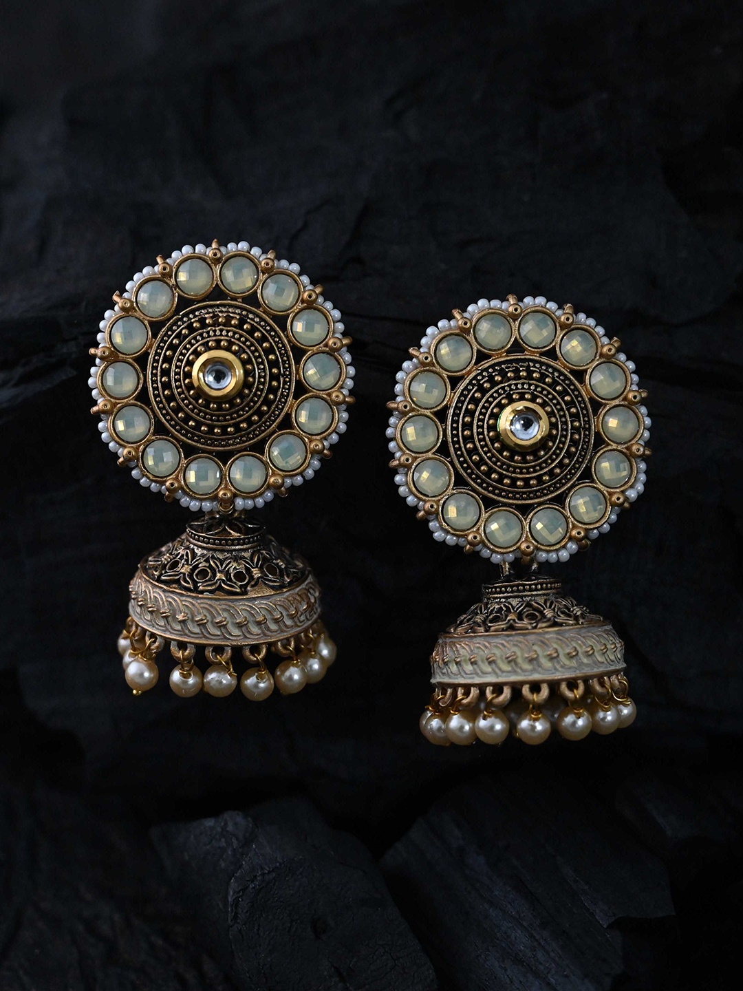 

justpeachy Gold-Toned Classic Jhumkas Earrings