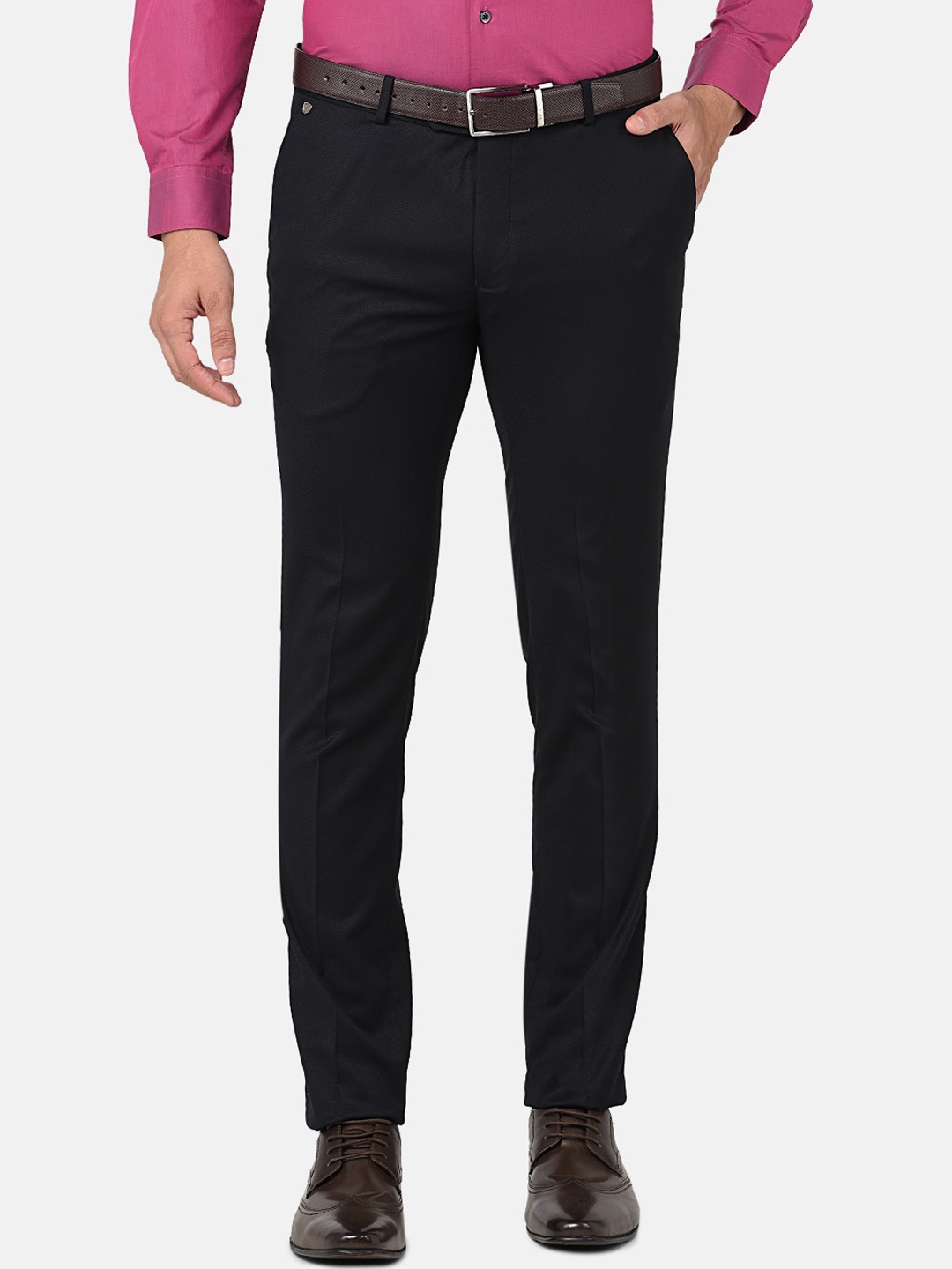 

J Hampstead Men Black Smart Slim Fit Trousers