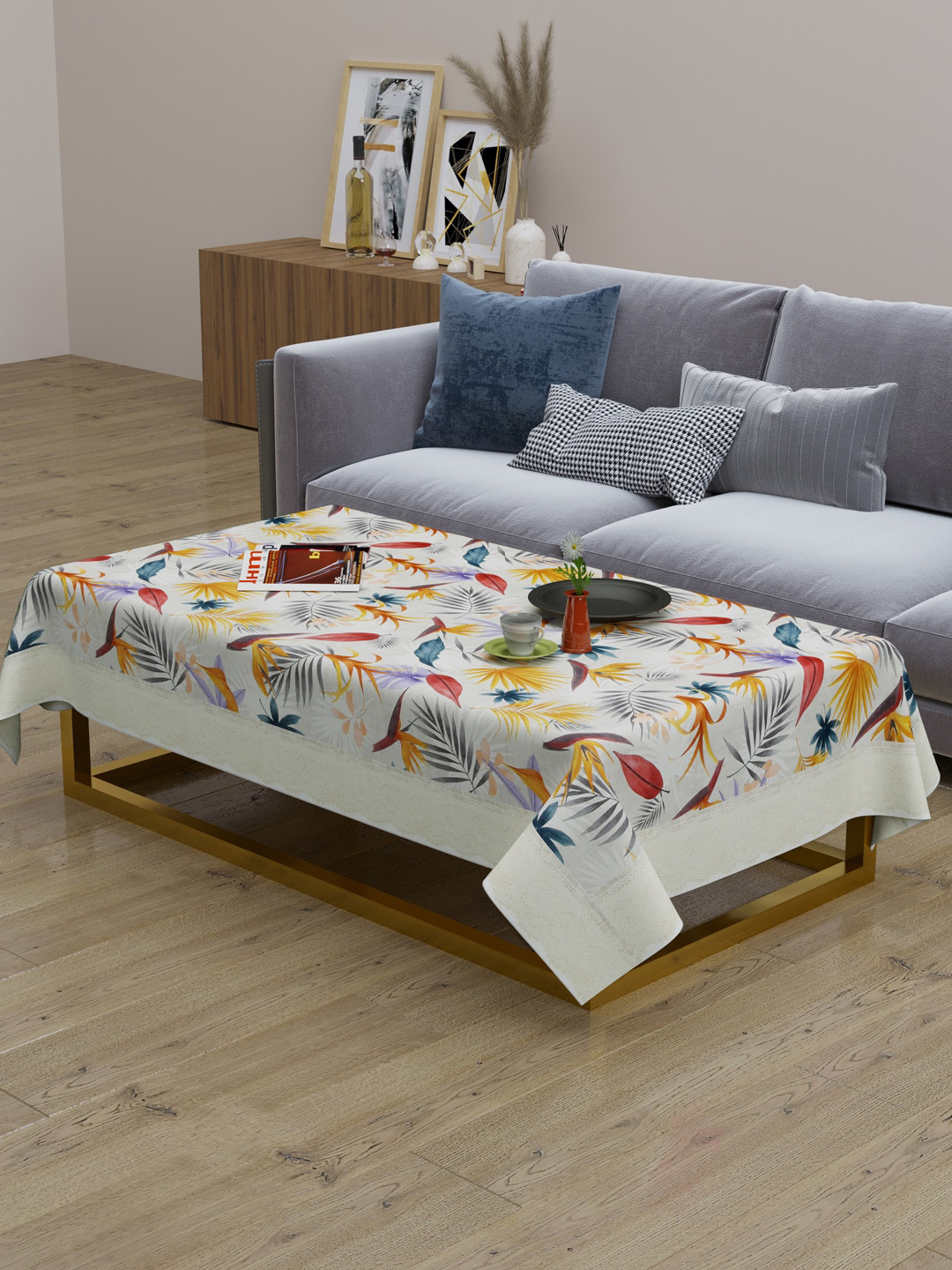 

Clasiko White & Yellow Printed 2 Seater Rectangle Centre Table Cover