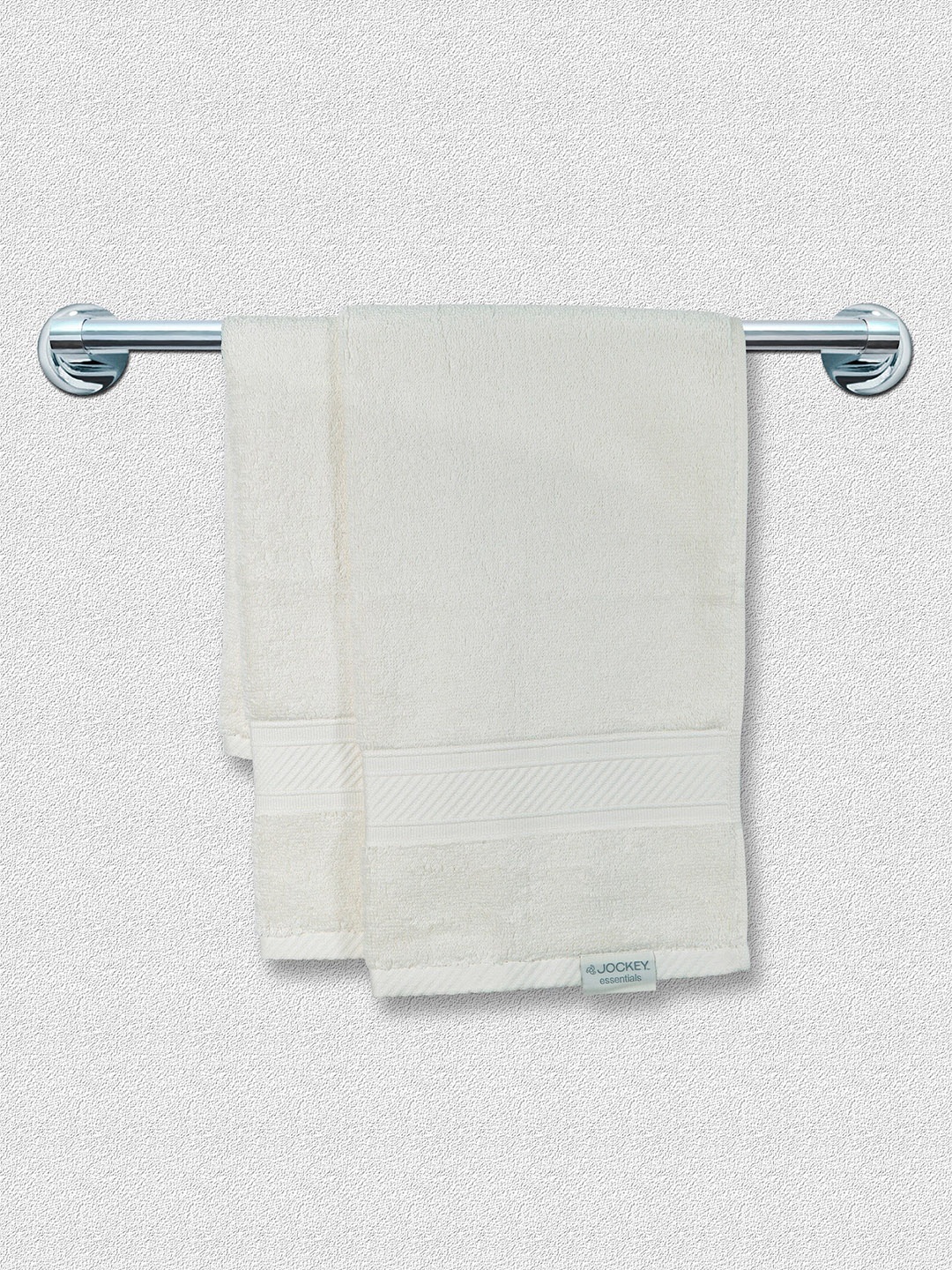 

Jockey Set Of 2 White Solid Pure Cotton 450 GSM Hand Towels