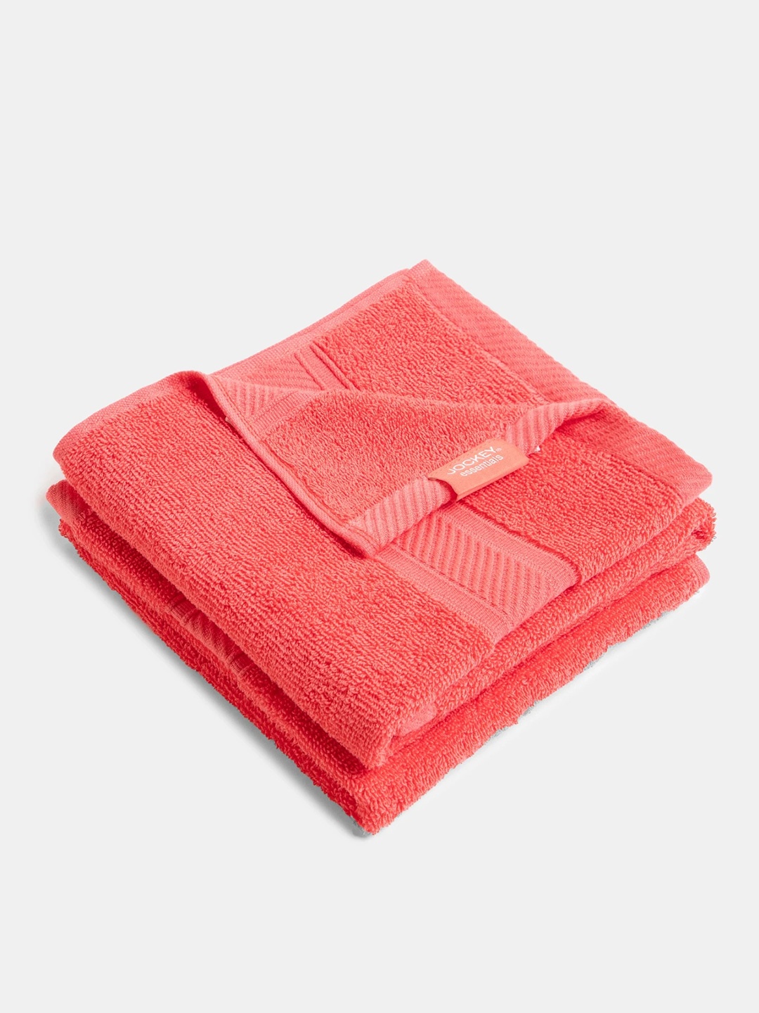 

Jockey Pack Of 2 Cotton Terry Ultrasoft and Durable Solid Hand Towel-T201, Coral