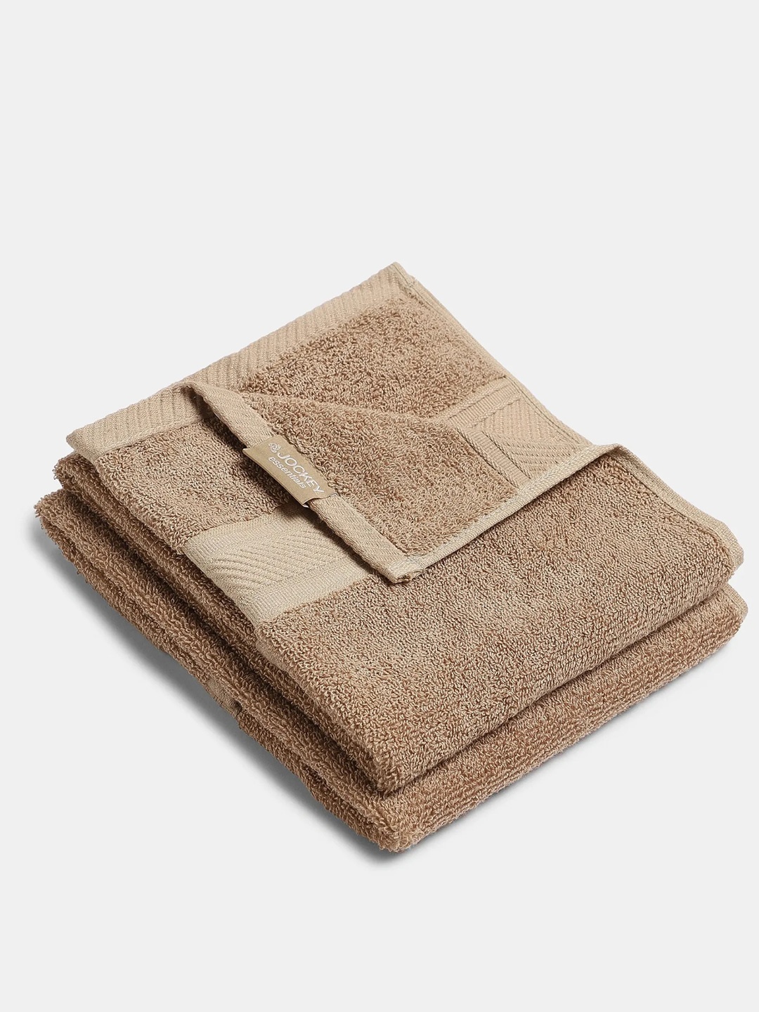 

Jockey Pack of 2 Cotton Terry 500 GSM Ultrasoft and Durable Solid Hand Towel, Brown