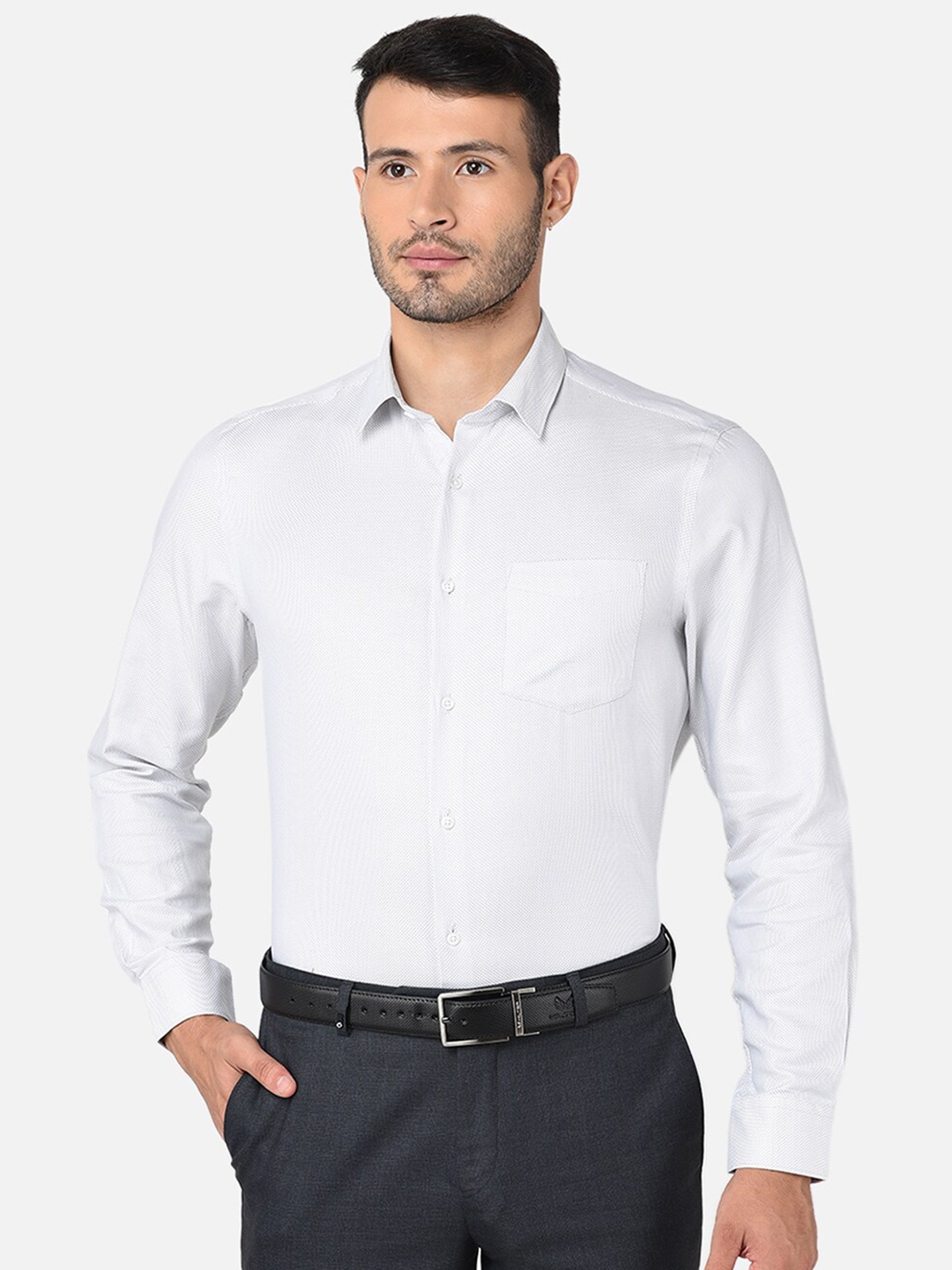 

J Hampstead Men Grey Classic Formal Shirt