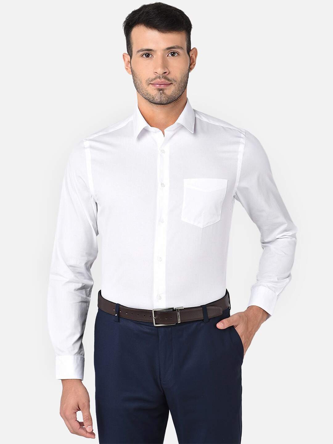 

J Hampstead Men White Classic Formal Shirt