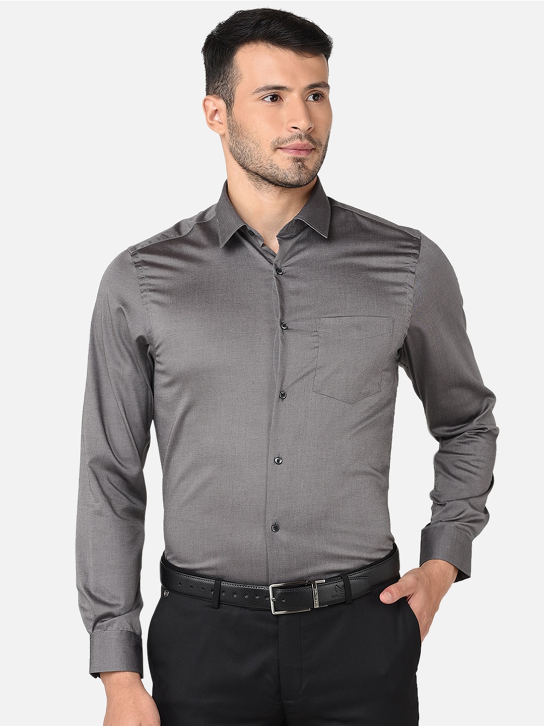 

J Hampstead Men Grey Classic Formal Shirt