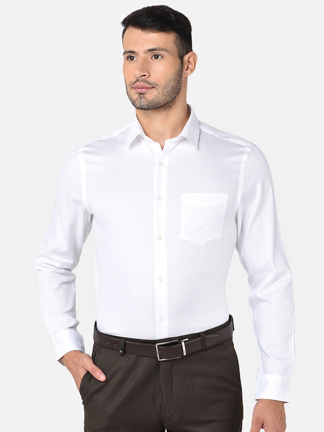 

J Hampstead Men White Classic Formal Shirt