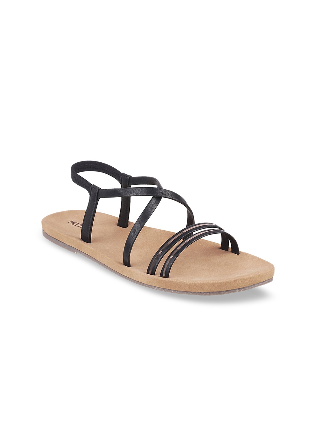 

Metro Women Black Open Toe Flats