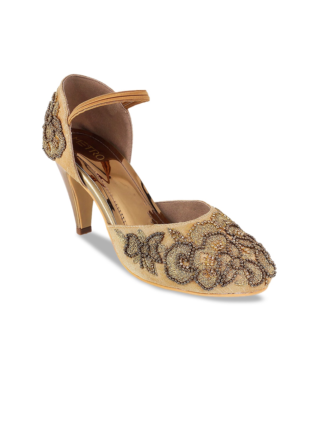 

Metro Gold-Toned Embellished Pumps