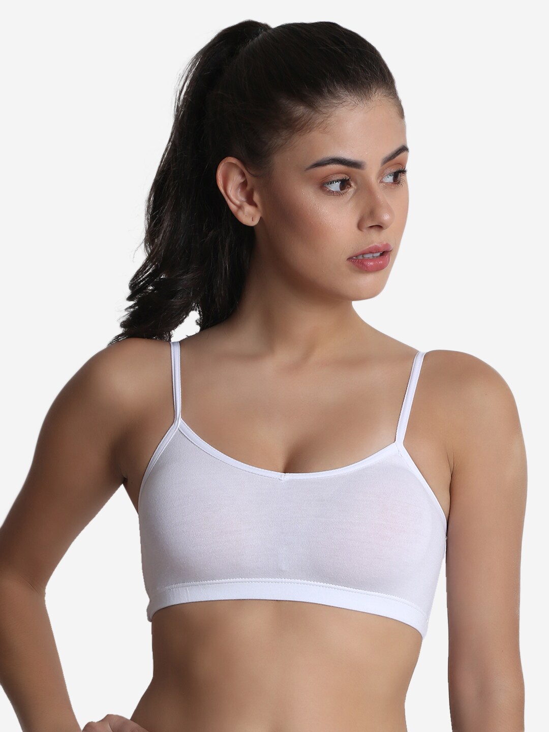 

XOXO Design Women White Solid Pure Cotton Anti Odour Beginners Sports Bra