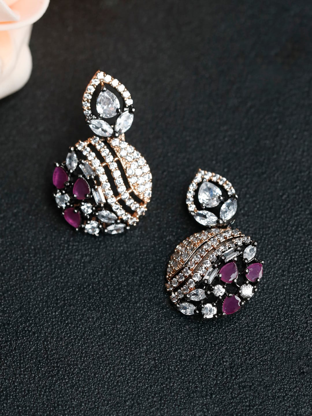 

Priyaasi Rose Gold Floral Studs Earrings