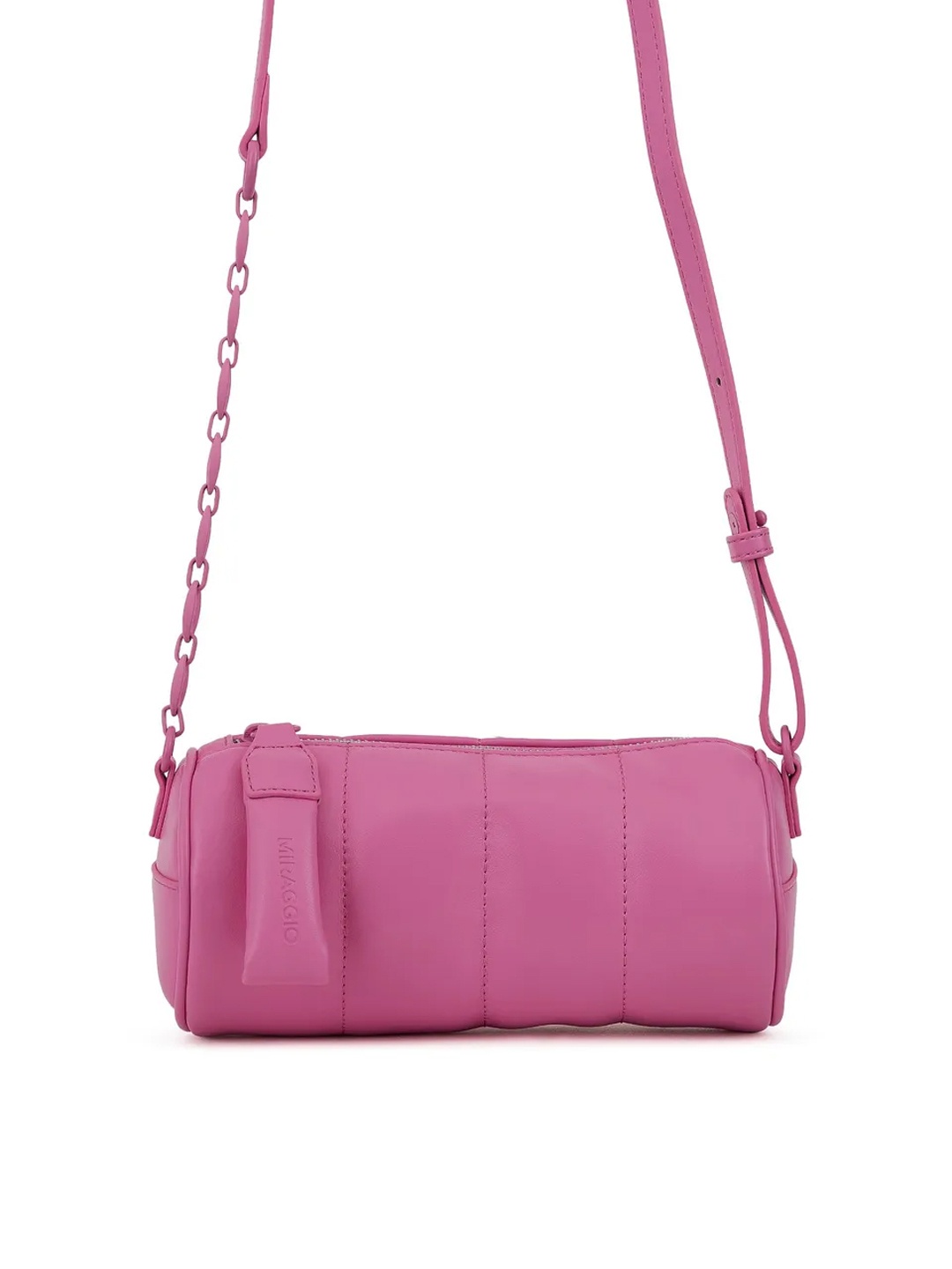 

MIRAGGIO Pink Quilted Bowling Sling Bag