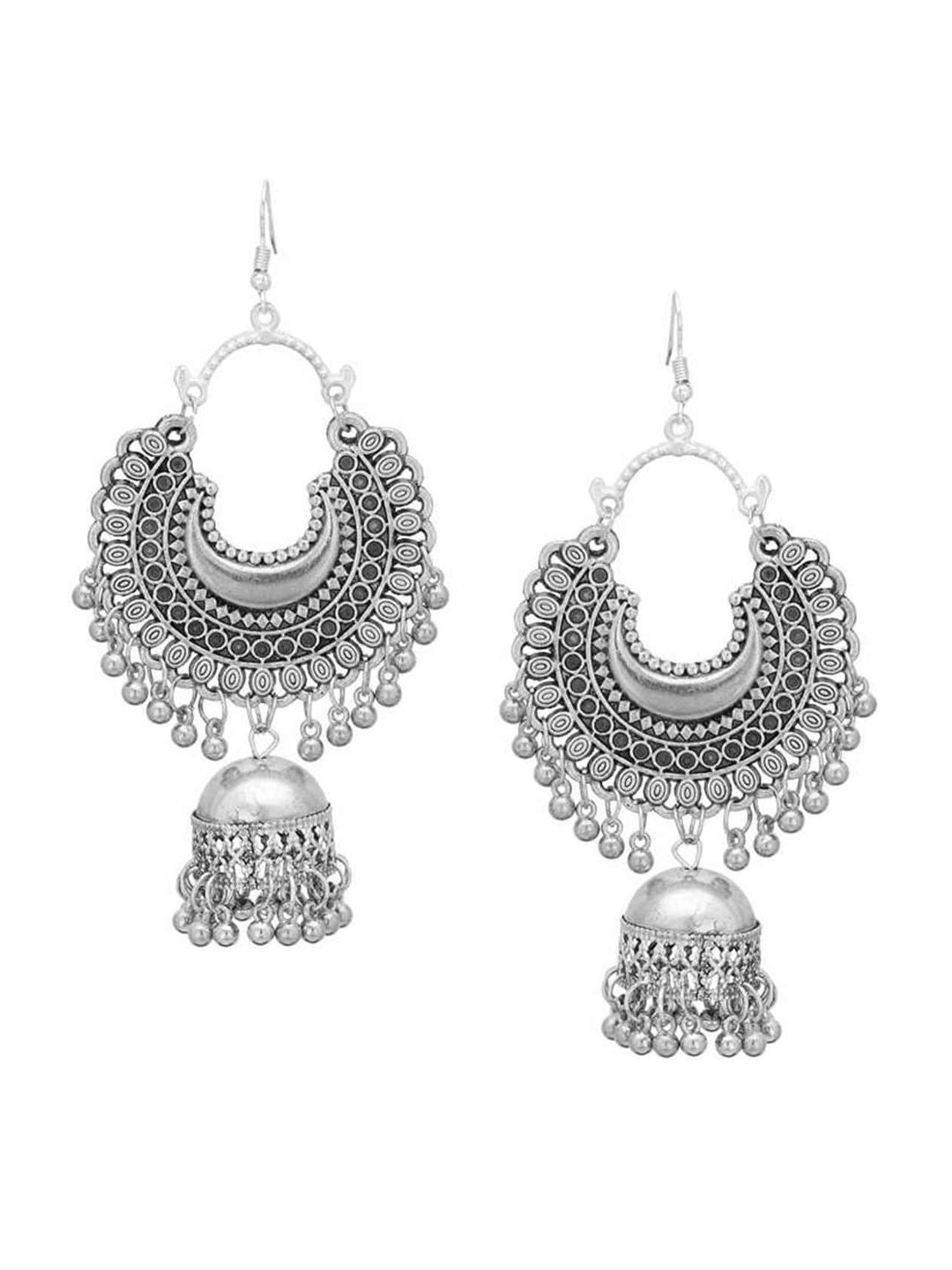 

Vembley Set-3 Silver-Toned Classic Jhumkas Earrings