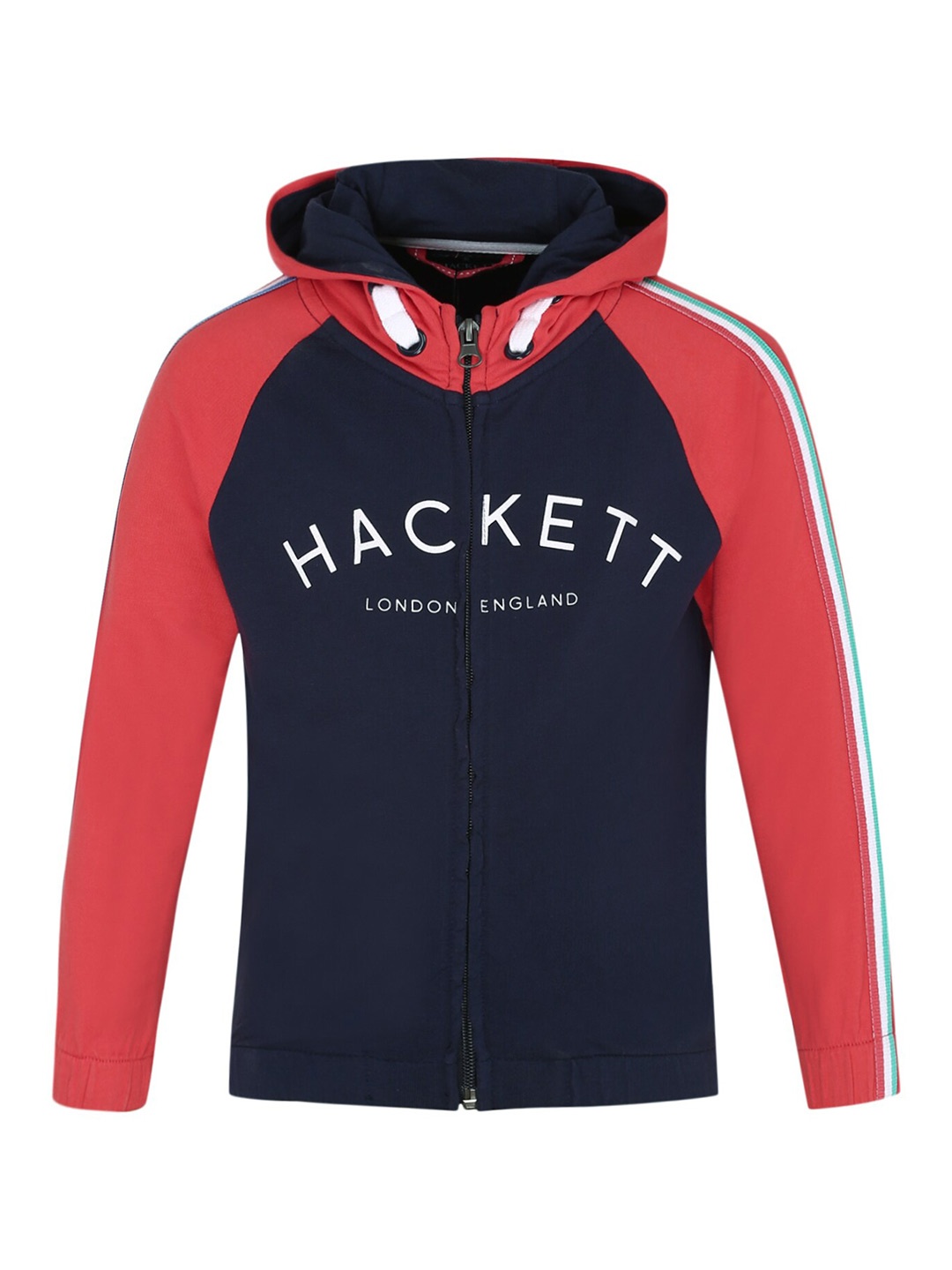 

HACKETT LONDON Boys Navy Blue Printed Hooded Sweatshirt