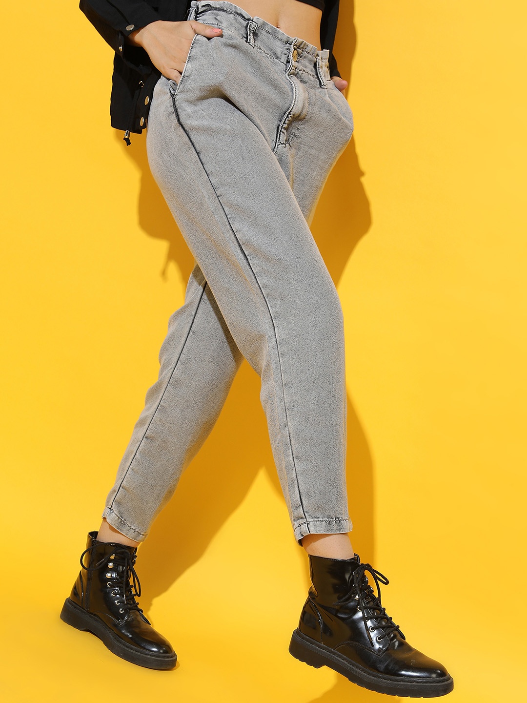 

Tokyo Talkies Women Grey Heavy Fade Jeans