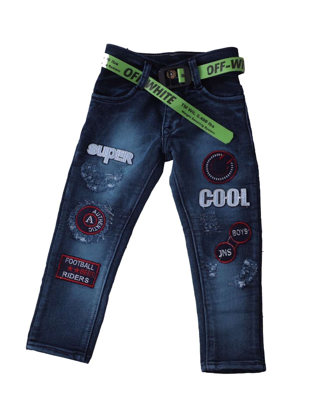 

Pro-Ethic STYLE DEVELOPER Boys Blue Jean Mildly Distressed Light Fade Applique Stretchable, Navy blue