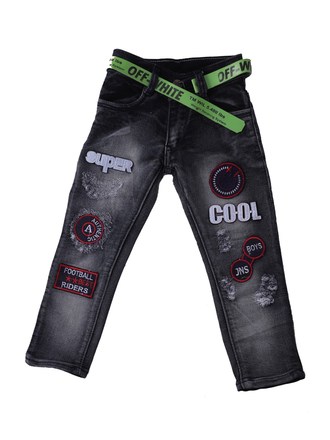 

Pro-Ethic STYLE DEVELOPER Boys Black Jean Mildly Distressed Heavy Fade Applique Stretchable Jeans