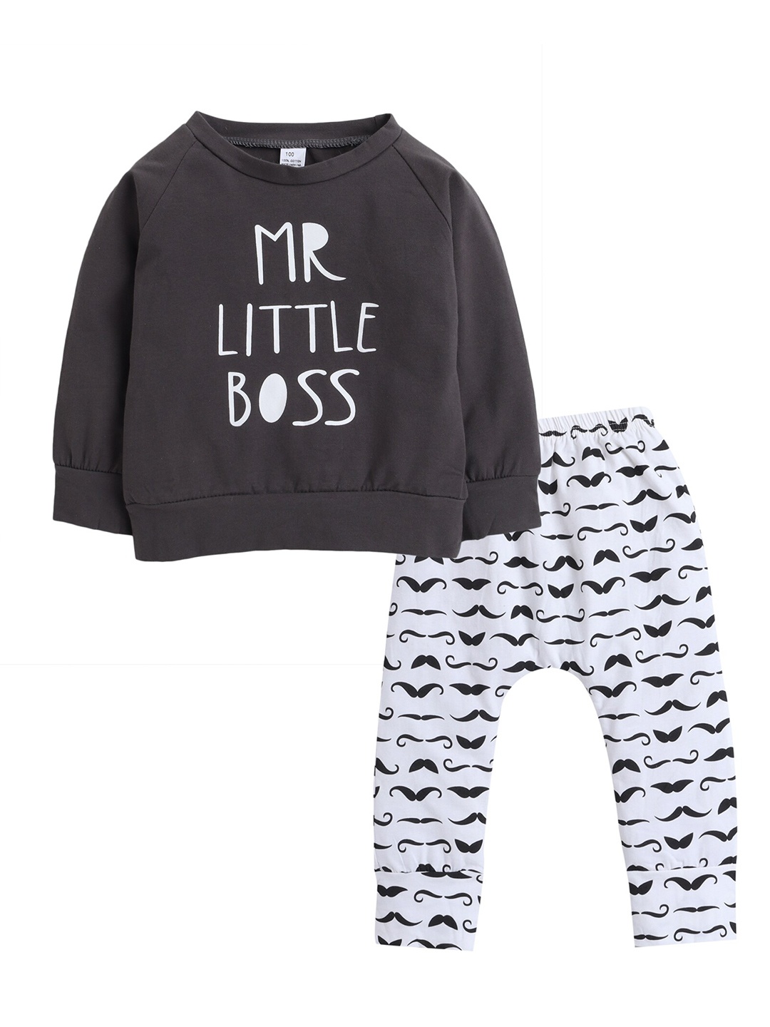 

Hopscotch Boys Grey & White Printed Organic Cotton T Shirt & Pyjama