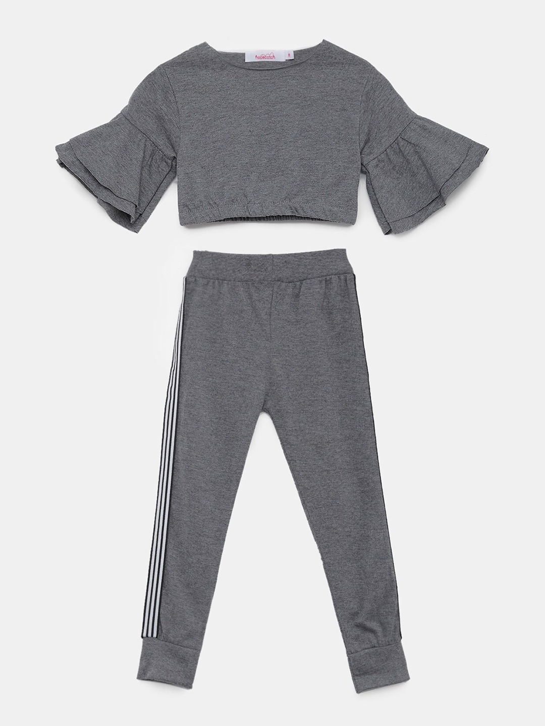 

Hopscotch Girls Grey Pure Cotton Top with Joggers