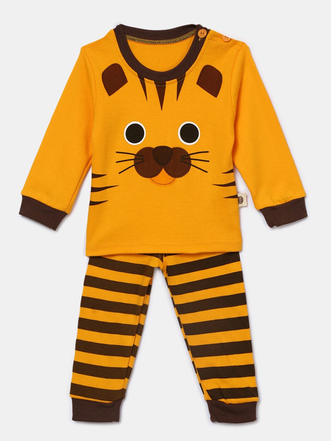 

Hopscotch Boys Orange & Brown Printed Co-Ord Set