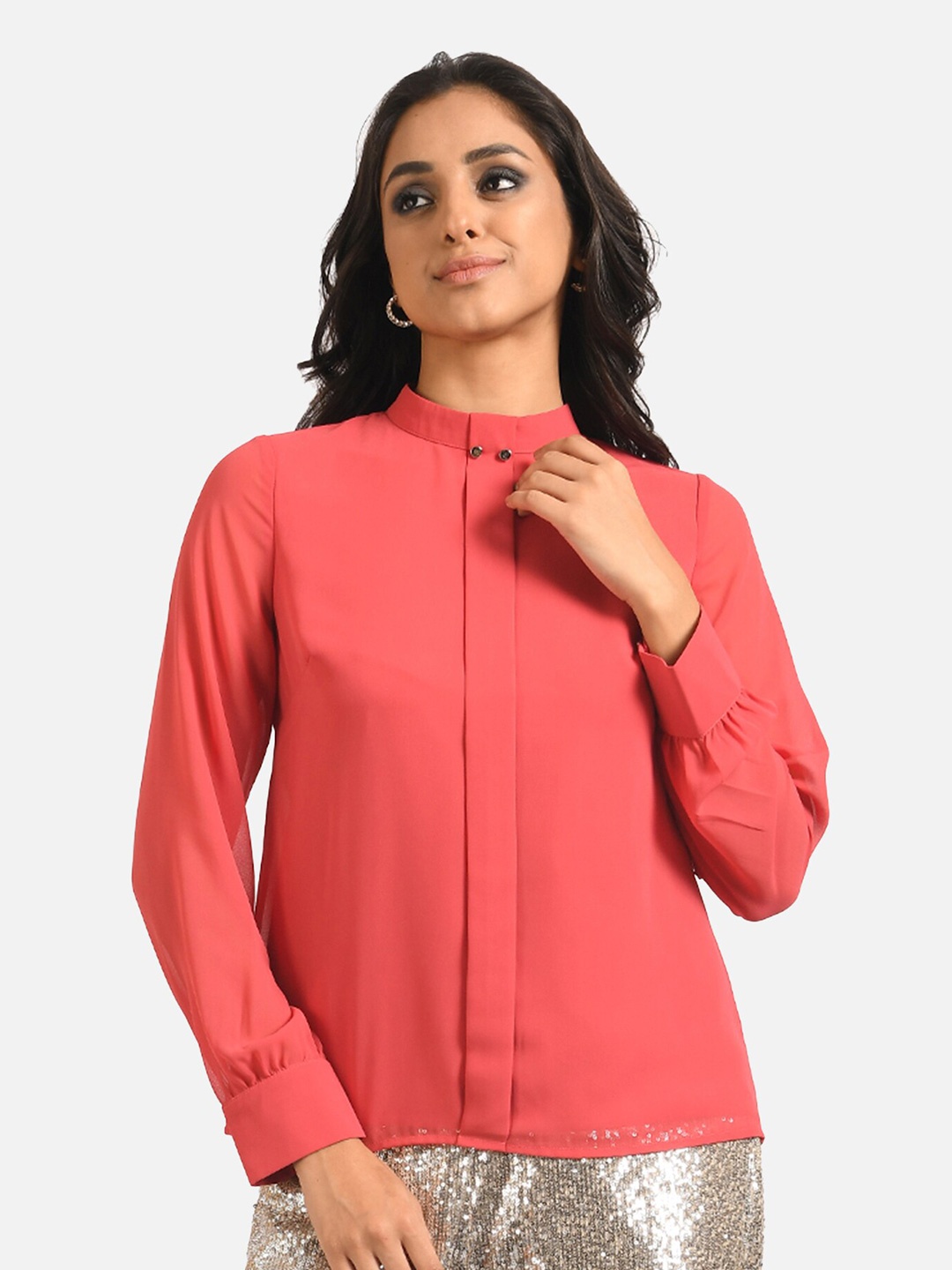 

ATTIC SALT Pink Georgette Top
