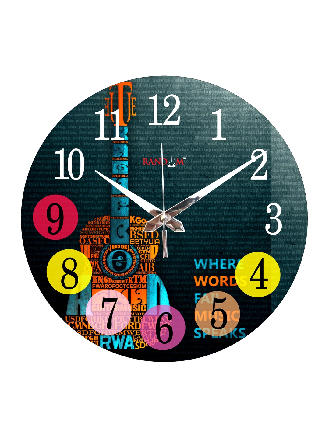 

RANDOM Black Printed Dial 29.21 cm Analogue Wall Clock