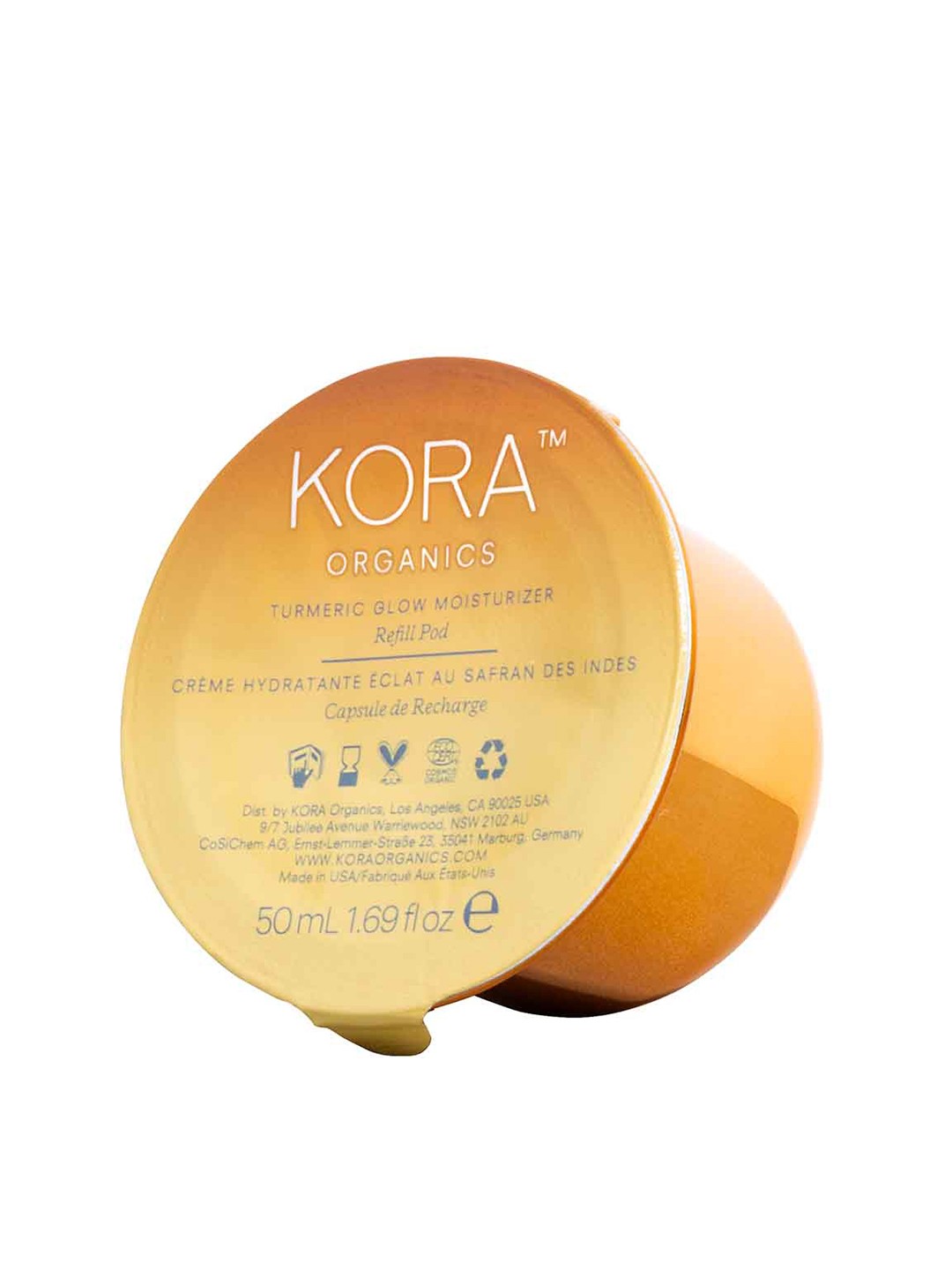 

Kora Organics Vegan Turmeric Glow Face Moisturizer Refill Pod - 50 ml, Yellow