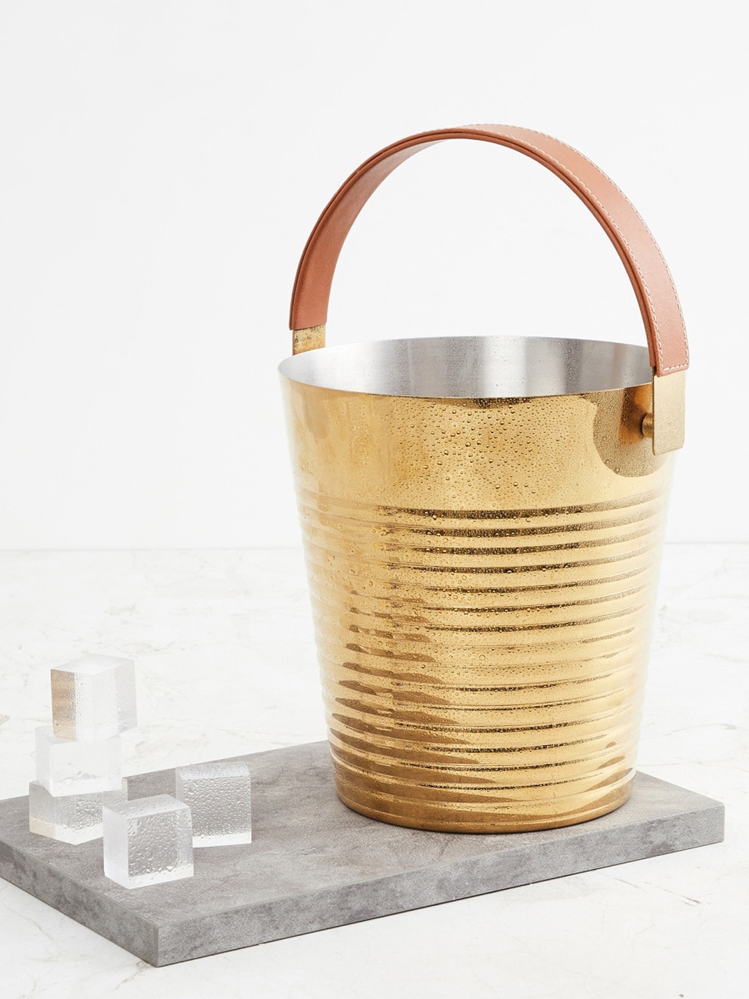 

Home Centre Gold-Toned Ribbed Wexford-Pramie Stainless Steel Champagne Bucket