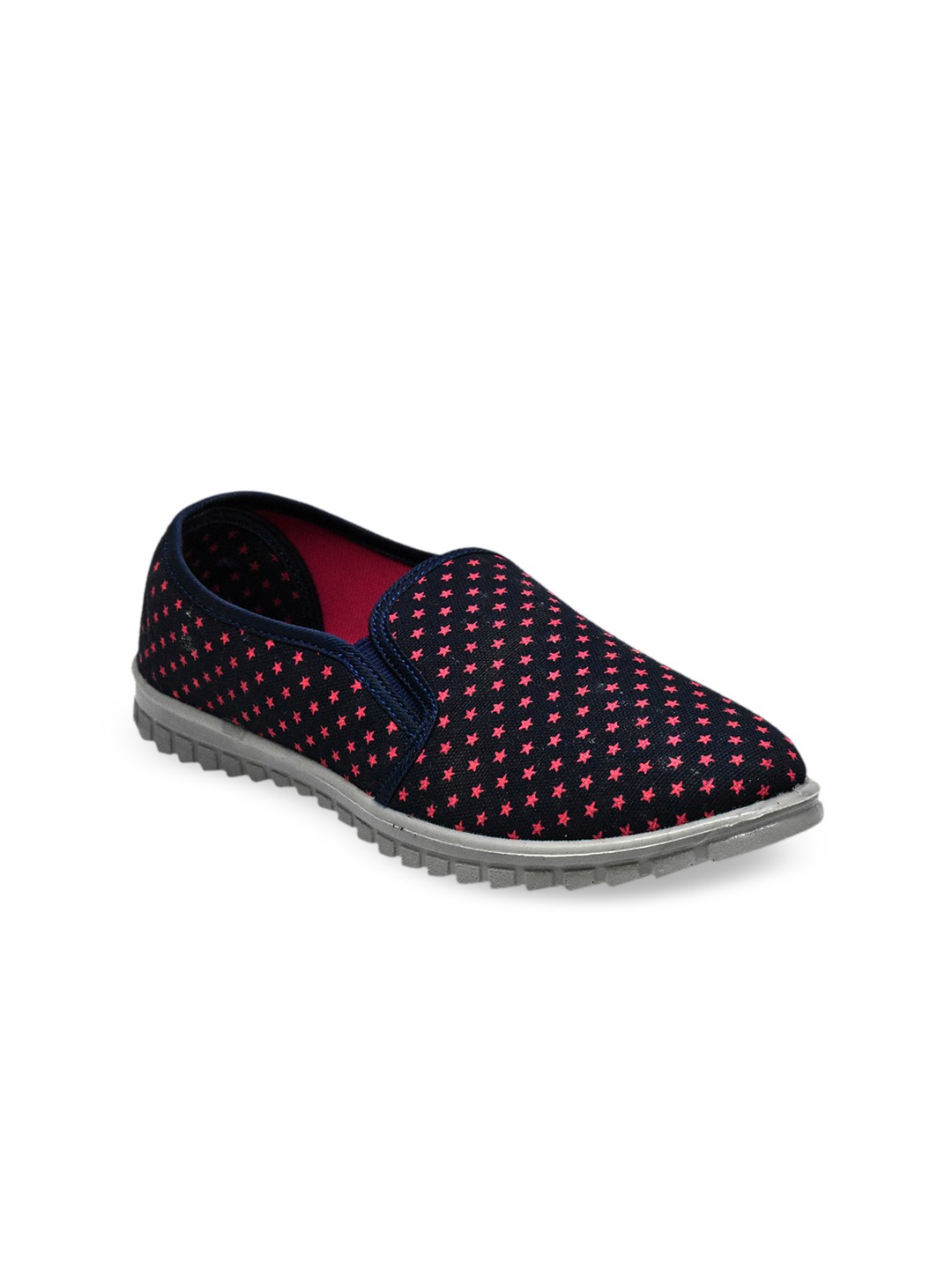 

IMPAKTO Women Navy Blue & Red Printed Slip-On Sneakers