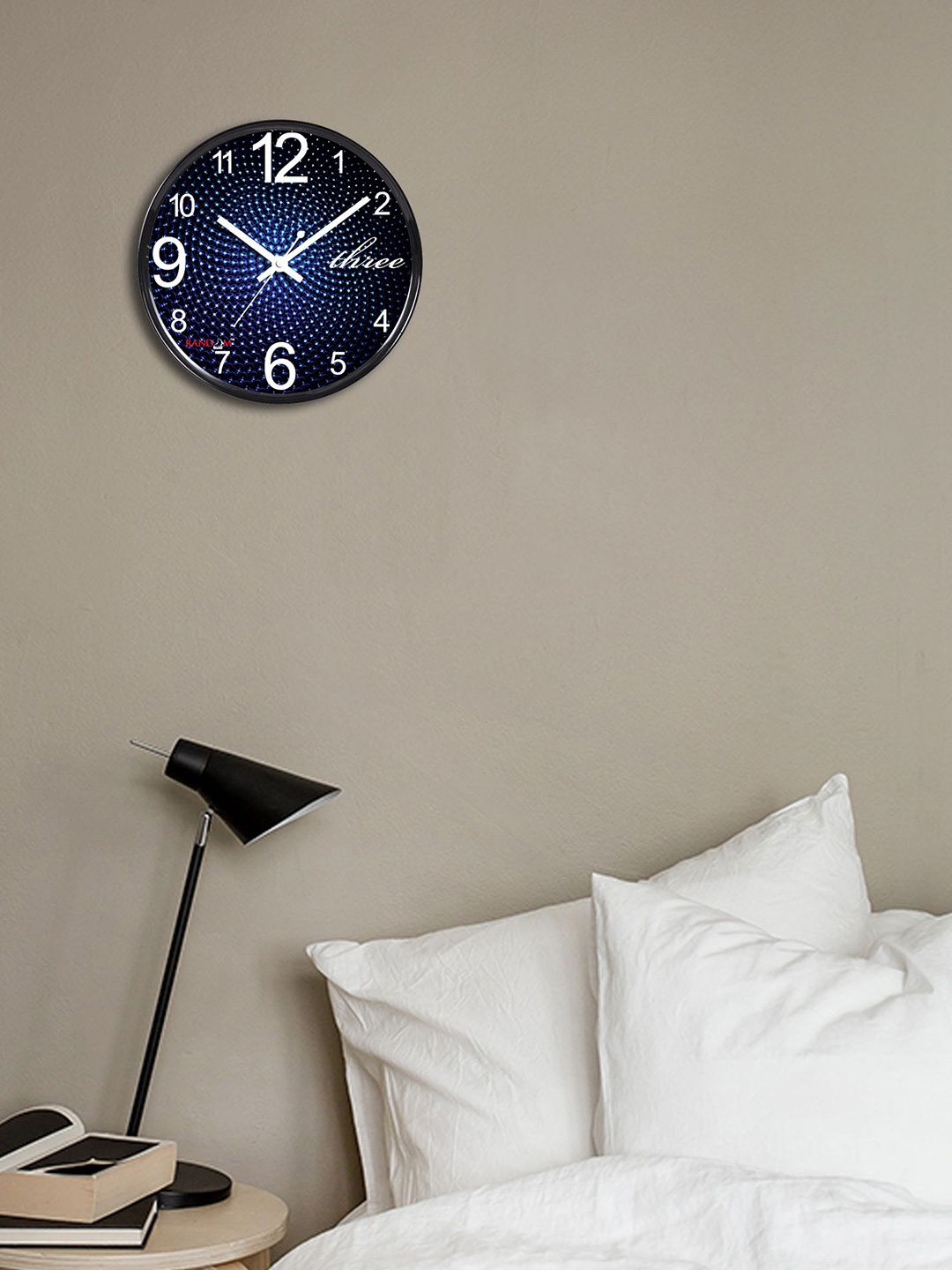 

RANDOM Navy Printed Dial 27.94 cm Analogue Wall Clock, Navy blue