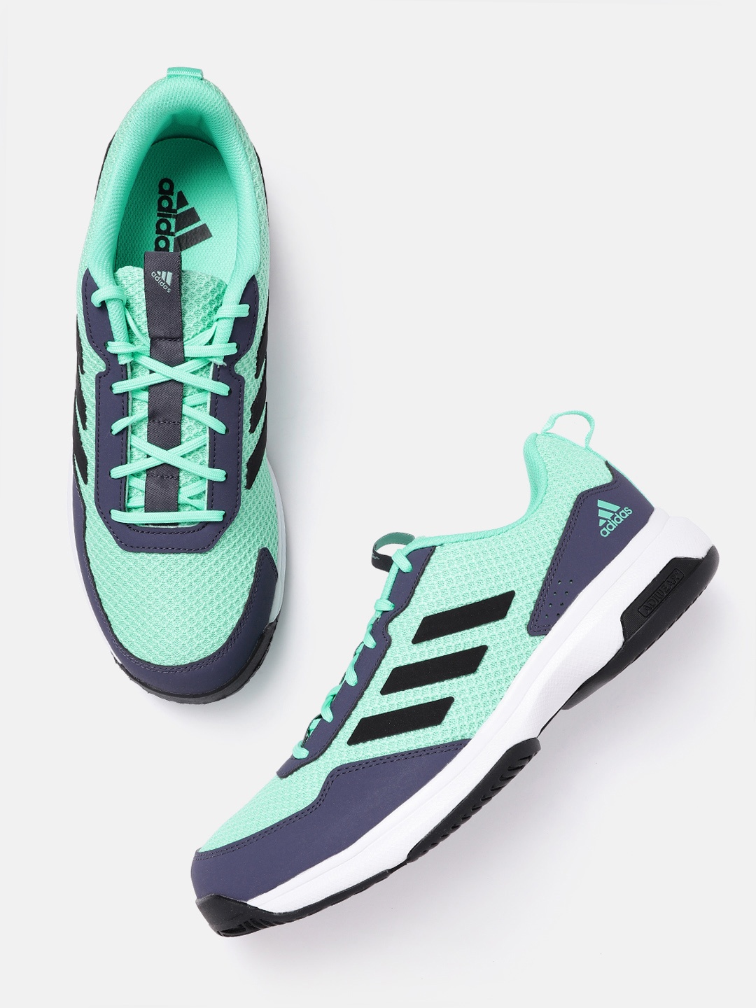 

ADIDAS Men Green & Navy Blue Tennis 21 V2 Shoes