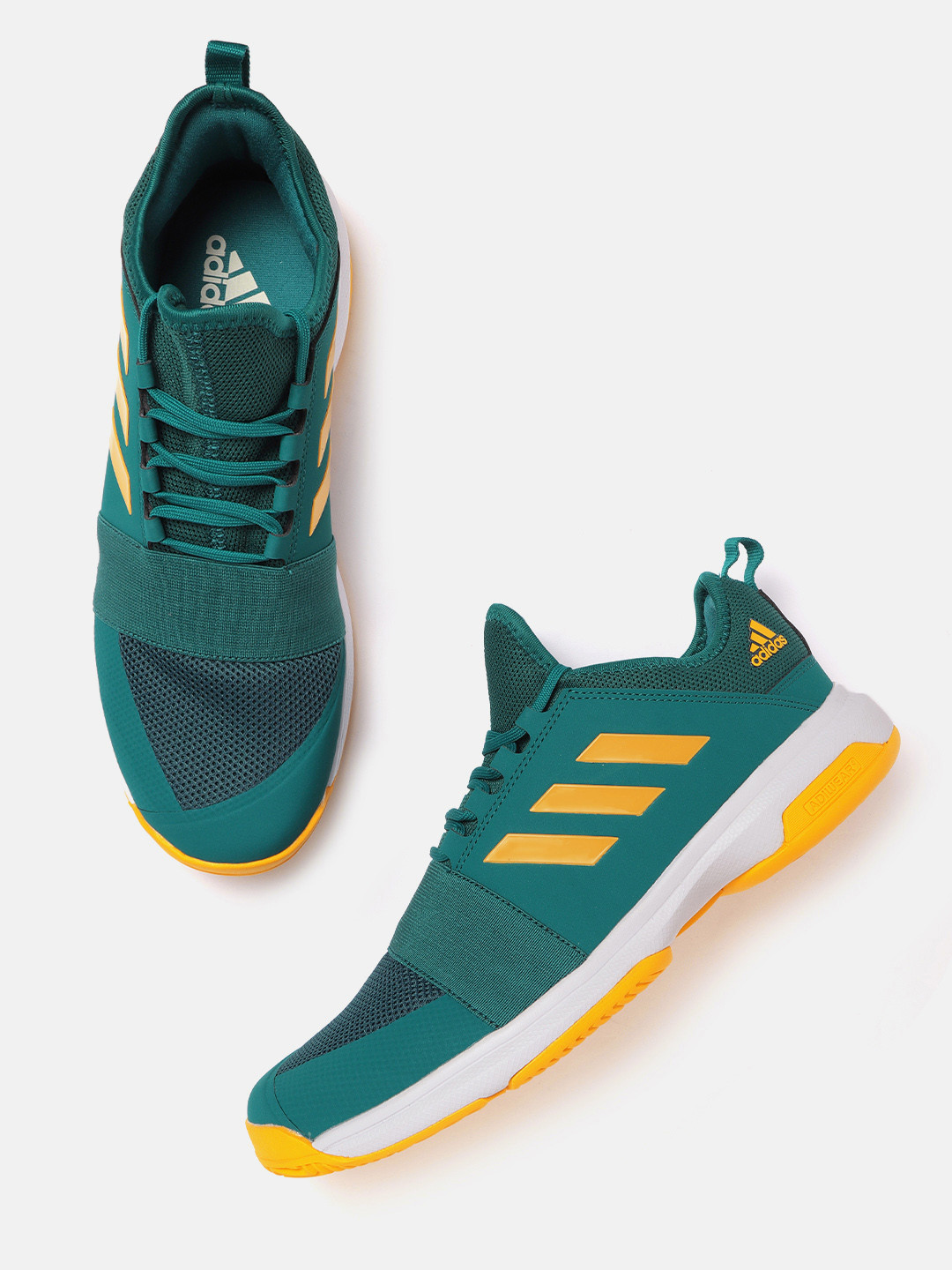 

ADIDAS Men Teal Green Woven Design Divox Tennis Shoes