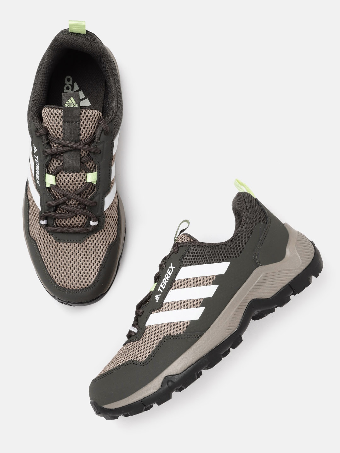 

ADIDAS Men Olive Green & Beige Trekerstar Running Shoes