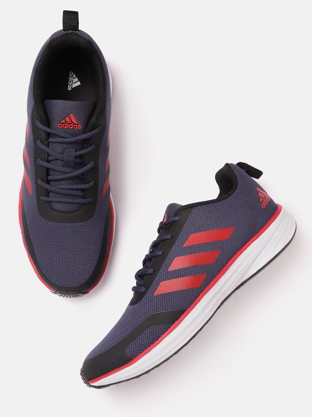 

ADIDAS Men Navy Blue & Red Woven Design Stunner Running Shoes