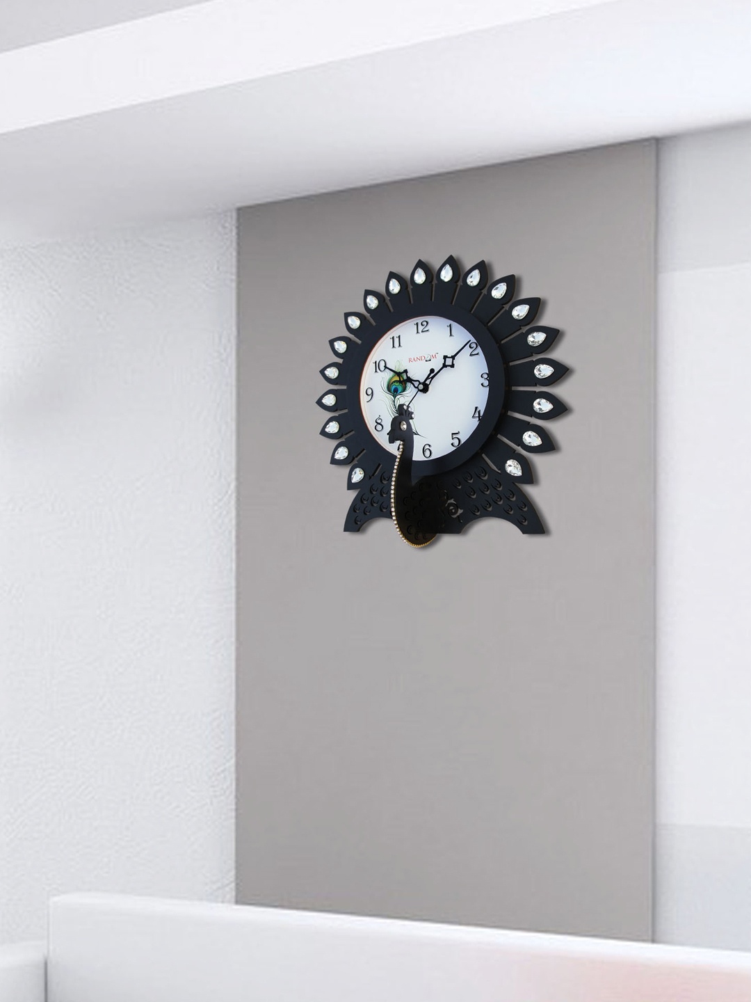 

RANDOM Black & White Embellished Dial 30 cm Analogue Wall Clock